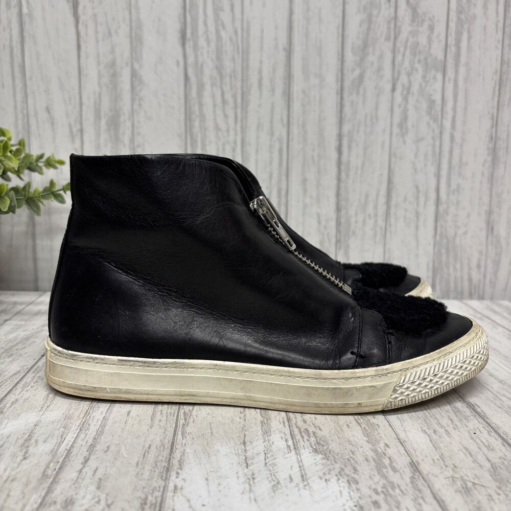 Womens Size 7.5 Loeffler Randall Black Leather High Tops